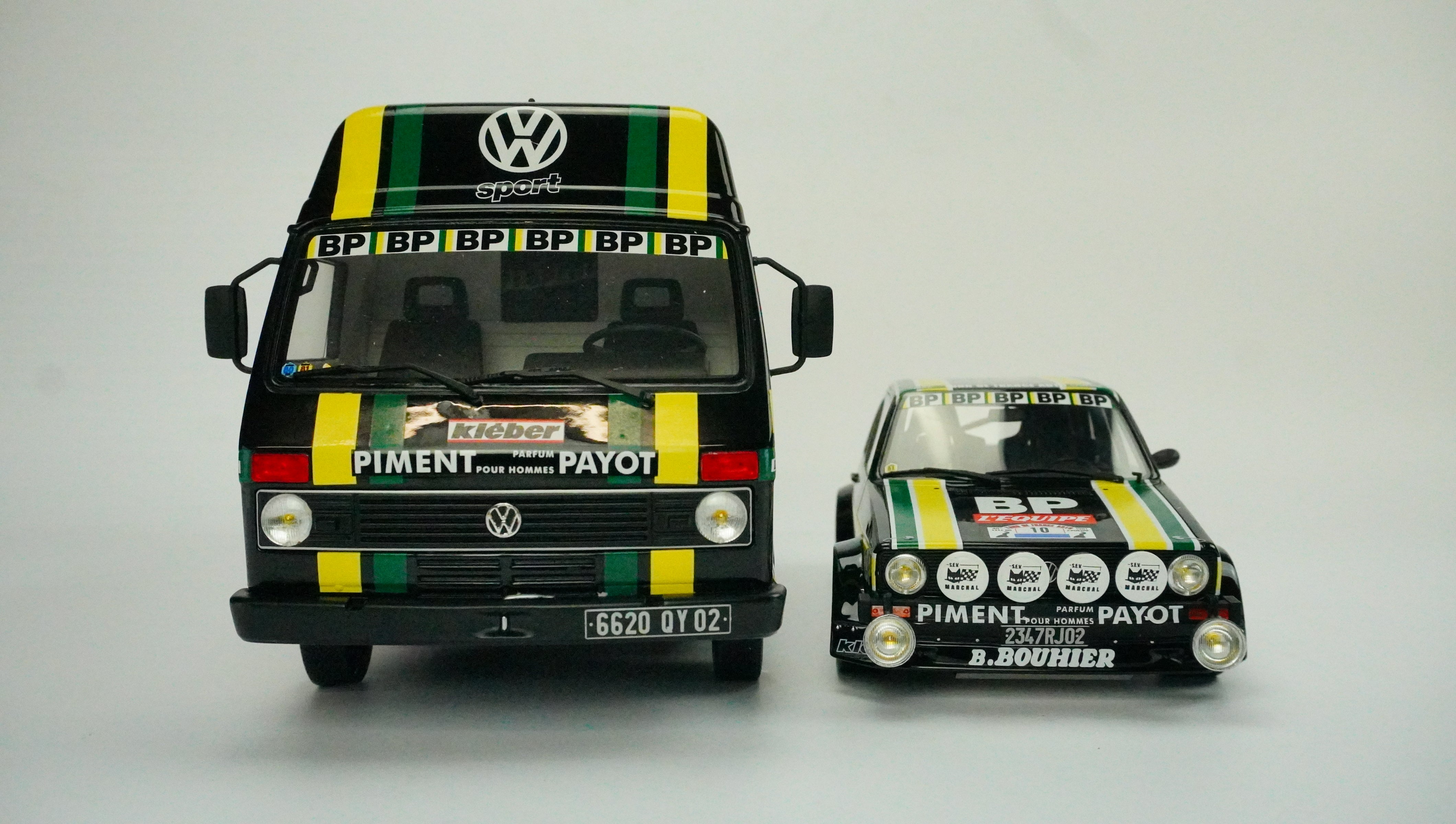 VW Transport & VW Golf MK1 GTI Rally Nr.10 & Anhänger Set Limited 1:18