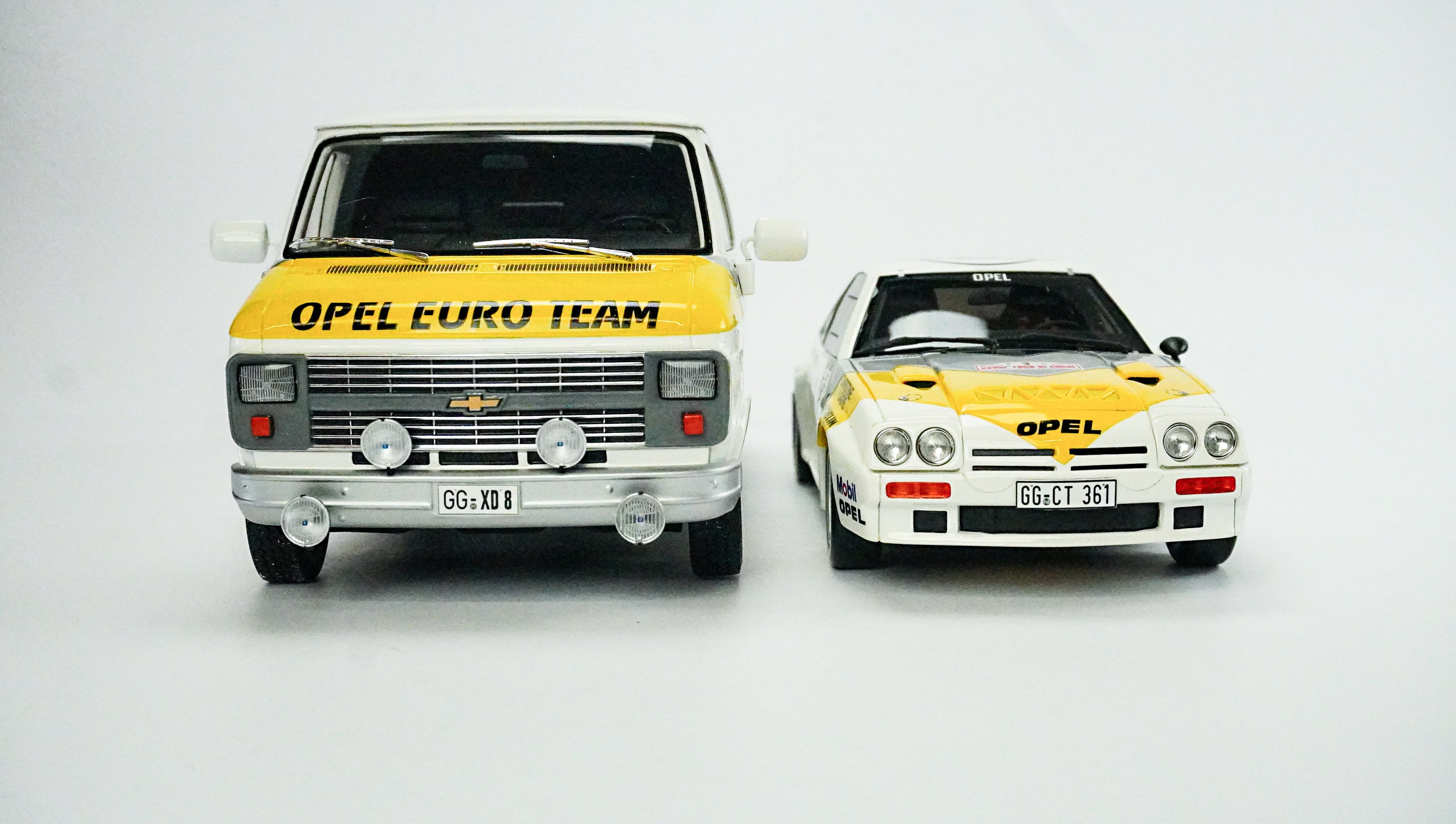 Chevrolet Transport & Opel Manta Rally Nr.3 & Anhänger Set Limited 1:18