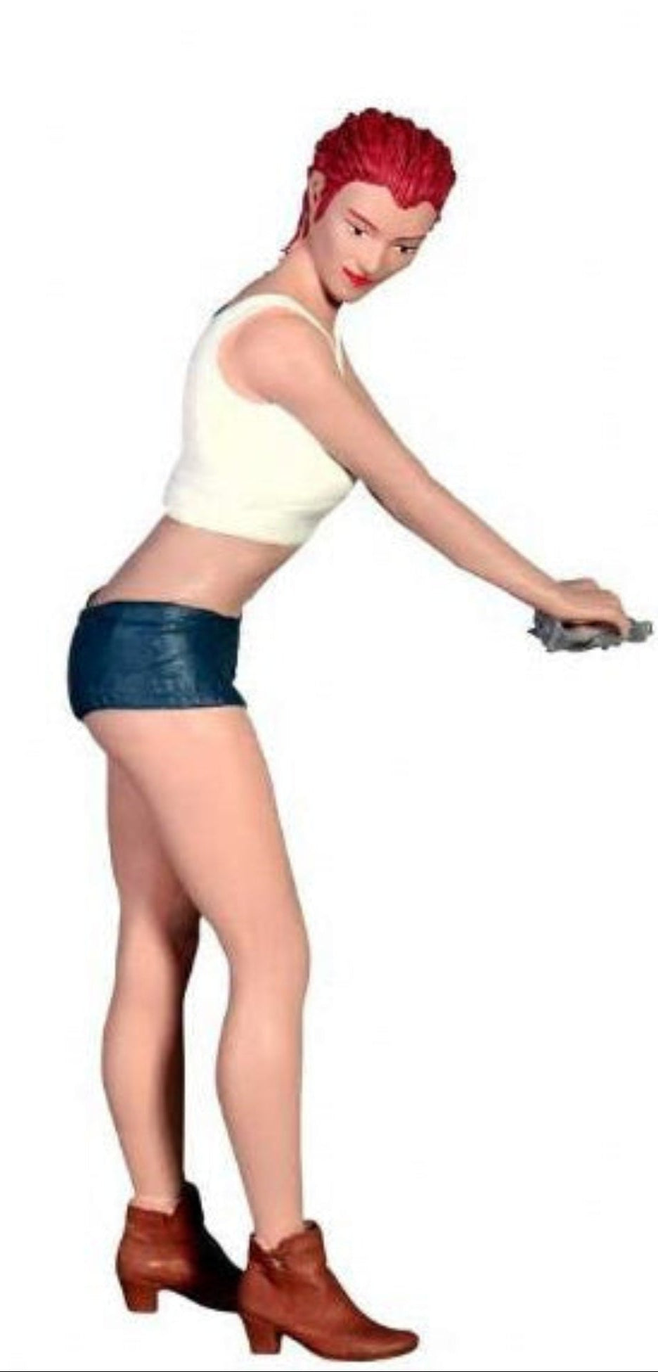 Frau in weissen Top und Hotpants 1:18