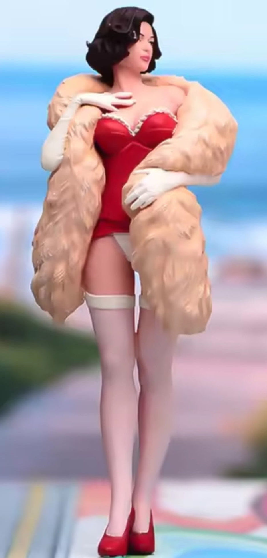 Gogo-Girl mit Pelz-Stola 1:18