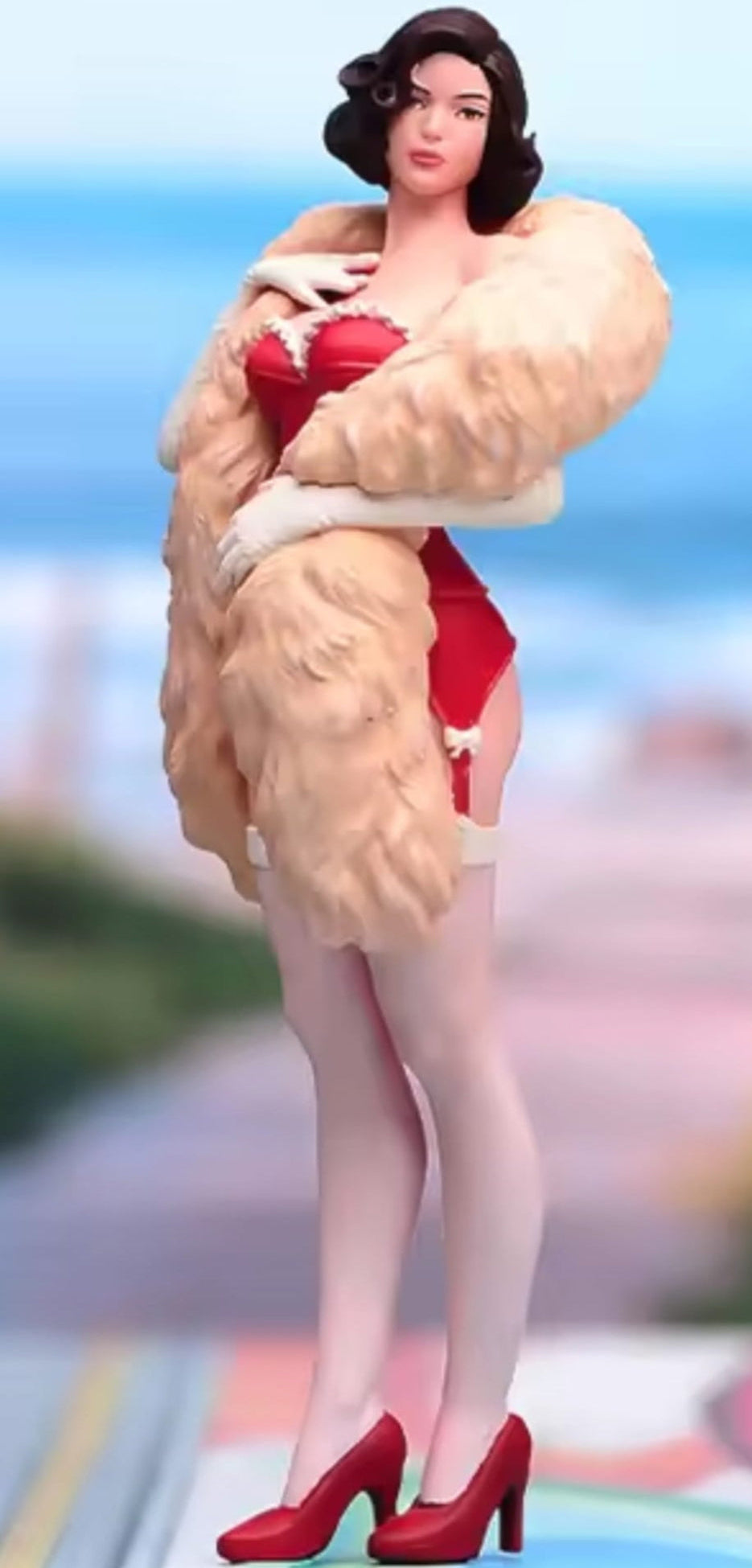 Gogo-Girl mit Pelz-Stola 1:18