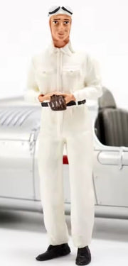 Autorennfahrer weisser Overall 1930er 1:18